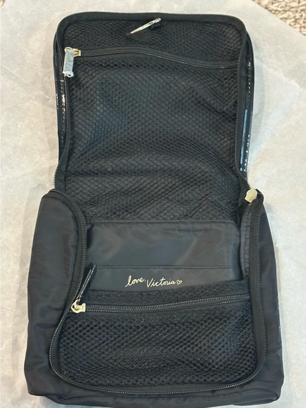 Victoria's Secret Black Cosmetic Case with 'Forever an Angel' Script